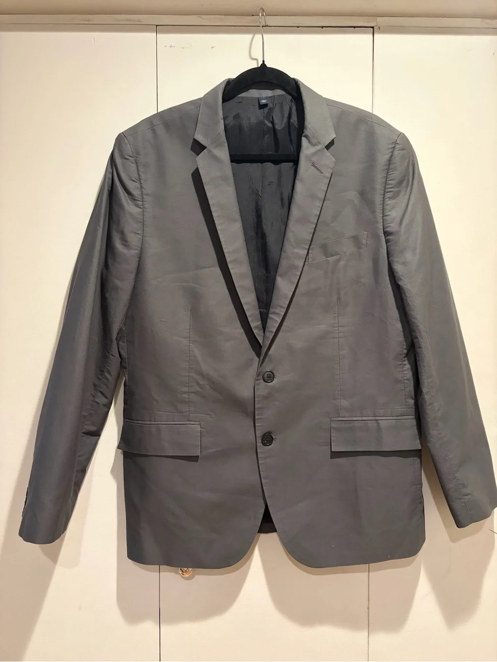 Full 2 Piece Suit J.CREW Men's Gray 100% Cotton 44R 34W 32L Thompson